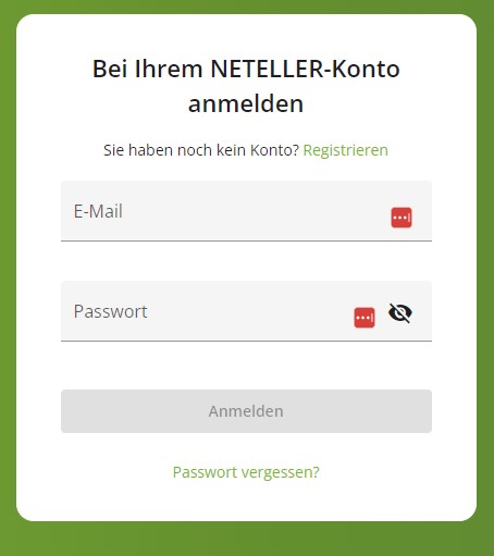 Neteller Registrierungsform