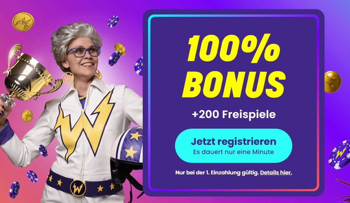 Banner mit Bonus Information von Casino Wildz