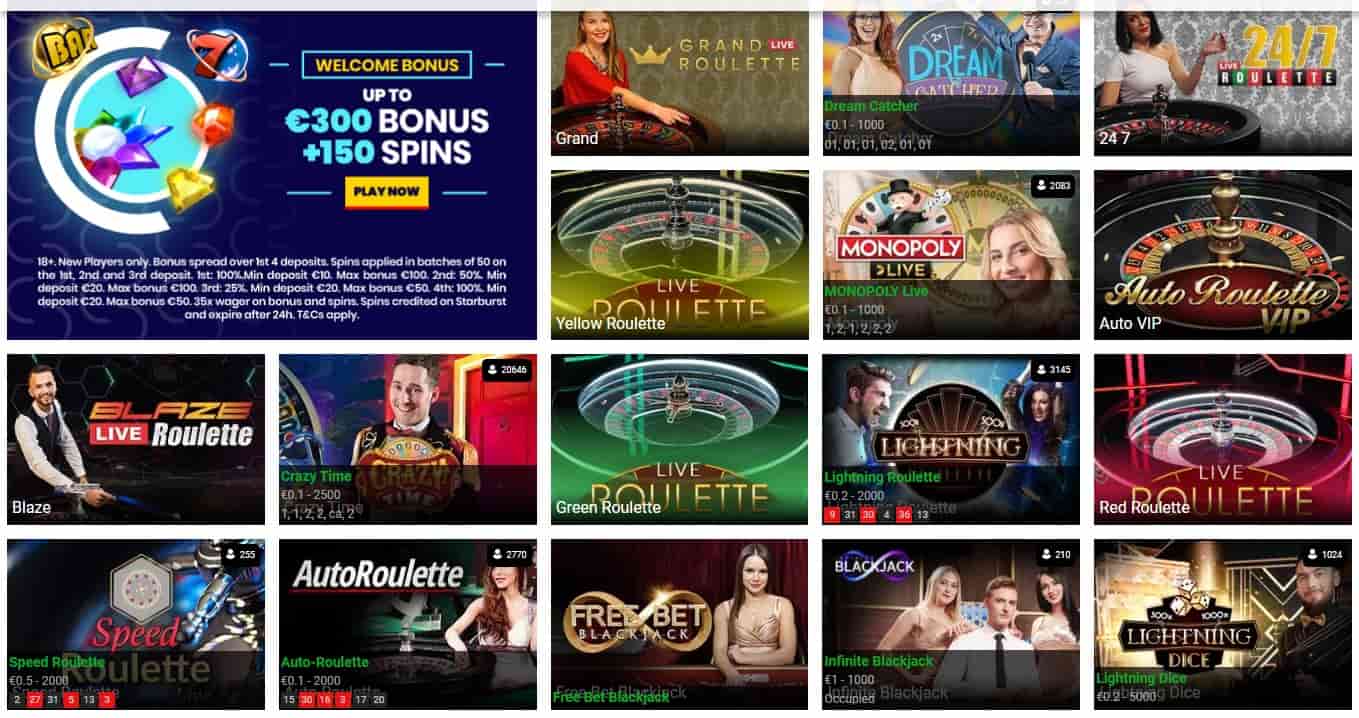 trada casino live games