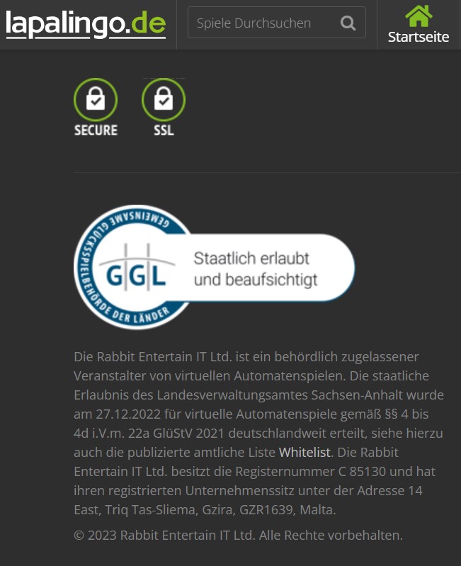 GGL logo on Lapalingo website
